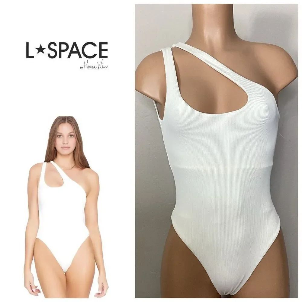 New. L*SPACE cream swimsuit. Size 8. $169